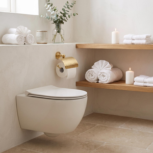Porte-papier toilette mural en laiton martelé, porte-rouleau de papier toilette en laiton massif avec finition texturée faite à la main, décoratif vintage - Product Image 4