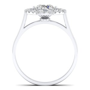 Anillos de compromiso REYES de plata de ley 925 con corte redondo de 1 quilate y moissanita para mujer, regalo de boda solitario, joyería original - Product Image 4