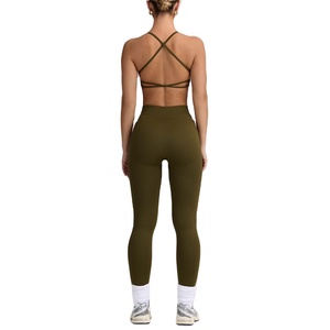 Ensemble de leggings taille haute pour femmes, tenue de sport respirante pour l'entraînement cardio, ensemble assorti, tricot respirant, fournisseur OEM de vêtements de sport en gros - Product Image 4