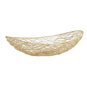 Bol en métal doré en forme de feuille, beauté intemporelle, fait main, écologique, durable, plat de service moderne pour la présentation des aliments - Product Image 2
