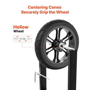 Support de centrage de roue de moto réglable de 32 pouces de diamètre, capacité de 88,2 livres pour les essieux creux, cônes de centrage - Product Image 4
