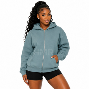 Sudadera con Capucha y Cremallera de Color Sólido para Hermanas de la Hermandad HMR, Sudadera Informal de Forro Polar, Corte Regular, para Otoño - Product Image 3