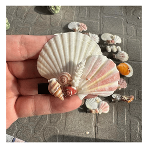 Barrettes coquillages en résine naturelle et métal – Accessoires de coiffure élégants pour tenues de soirée, du Vietnam - Product Image 6