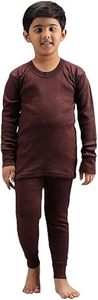 Ensemble de survêtement en coton marron pour bébés garçons, haut à manches longues et col rond, pantalon à taille élastique, tenue d'hiver décontractée unie - Product Image 2