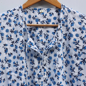 Beautiful floral Cotton Block Printed dress Dress For Casual wear Hand Block Printed Dress - Product Image 3