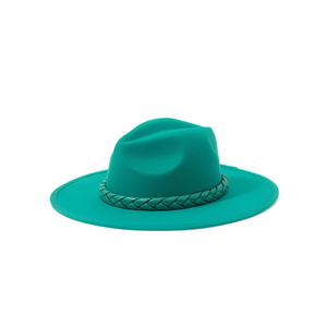 Sombrero decorativo de tres hebras trenzadas de PU, estilo étnico, talla regulable. - Product Image 1