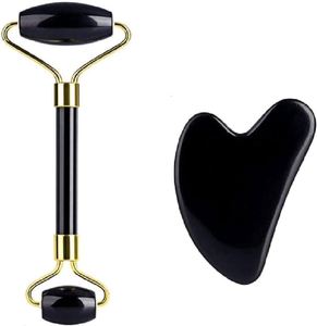Masajeador de Ágata Negra de Alta Calidad, Figura de GuaSha, Caja de Madera Personalizable, Artesanía Hecha a Mano con Piedras Semipreciosas para la Cara - Product Image 5