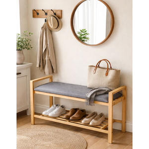 Entryway Bamboo <b>Bench</b> with <b>Shoe</b> Shelf - Product Image 3