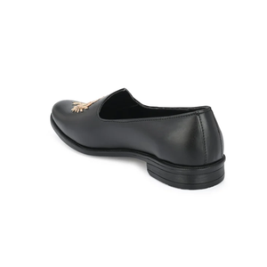 Chaussures en cuir faites à la main pour homme, style indien traditionnel, Nagra Black Jutti, pour mariage - Product Image 5