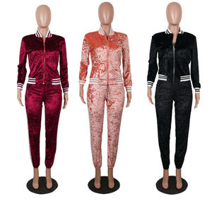 New Style Women <b>Velvet</b> Sport Wear Suit Set <b>Tracksuit</b>/New Arrival 2019 <b>Velvet</b> Set Women's Spring and Autumn <b>Tracksuit</b> - Product Image 5