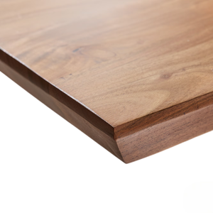 Base de pedestal de madera maciza de acacia con forma esculpida, bordes curvos, tablero moderno con acabado natural, mesa de comedor de madera para cocina y hogar. - Product Image 5