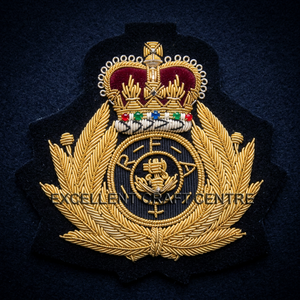 Custom Embroidered Cap Badge With Anchor And Laurel Wreath <b>Sew</b>-On Fabric Patch For Uniform Garment - Product Image 6
