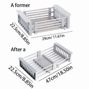 Escurridor de Acero Inoxidable Ajustable y Retráctil, Portátil y Ahorrador de Espacio, para Frutas y Verduras - Product Image 3