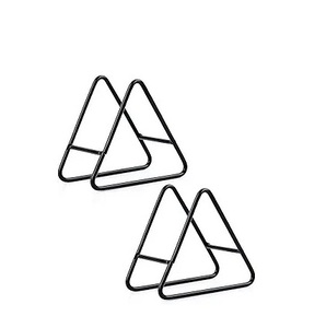 Support de sous-verres moderne en métal noir personnalisé, design géométrique triangulaire, organisateur de table pour la maison et la cuisine, vente chaude - Product Image 4