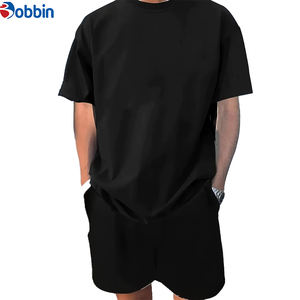 Ensemble de survêtements unisexes confortables pour hommes : T-shirt oversize et pantalon de jogging, couleur unie, style urbain, respirant, personnalisable pour l'été - Product Image 2