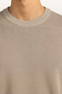 Camiseta de Cuello Redondo de Punto Waffle Beige para Hombre de Alta Calidad en Oferta, Precio al por Mayor desde Pakistán, Camisetas para Hombre - Product Image 3