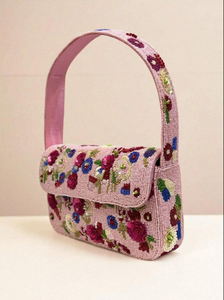 Sacs fourre-tout promotionnels en toile brodée, faits à la main, durables, de haute qualité, avec motif trois chats perlés, à rabat et fermeture magnétique, 1L - Product Image 4