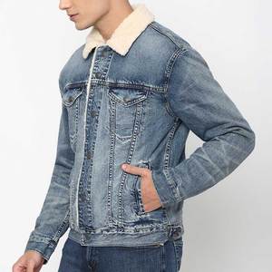 Veste en jean d'hiver pour homme au meilleur prix, design de logo personnalisé, haute qualité, couleur unie, streetwear, nouveau style, fabrication OEM - Product Image 2