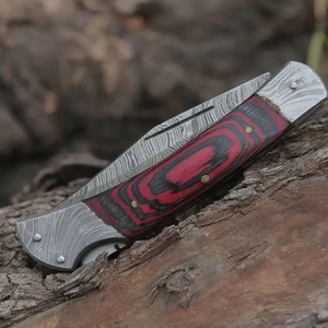 มีดพกทำมือเหล็กดามัสกัส Jexmoo พร้อมปลอกหนัง สำหรับเป็นของขวัญวันครบรอบ ของขวัญเพื่อนเจ้าบ่าว - Product Image 2