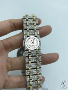 AARVA JEWELS นาฬิกาเพชรหรูหราสำหรับทุกเพศรอนดา ทอนโน กรณีสเตนเลสสตีล อนาล็อก ควอตซ์ 42 มม. สาย 20 ซม. ตัวล็อคแบบซ่อนเรืองแสง - Product Image 5