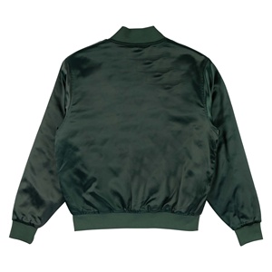 Blouson de baseball letterman universitaire personnalisé Blouson en satin Manches longues Blouson universitaire vert grande taille pour hommes - Product Image 2