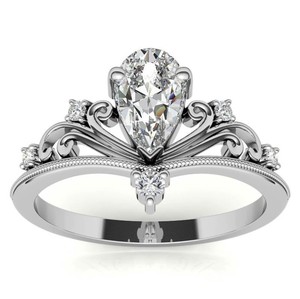 Pear Cut Moissanite <b>Solitaire</b> <b>Ring</b> 925 Sterling <b>Silver</b> 14K Gold Plated Prong Setting Luxury Engagement Wedding Jewelry - Product Image 1