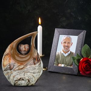 Wholesale Multicolour 10 Inches Teardrop <b>urn</b> with Matching Heart <b>Large</b> Cremation <b>Urn</b> Unique <b>Urn</b> - Product Image 3