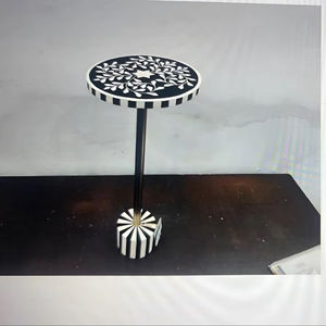 Mesa de Cajones con Incrustaciones de Hueso de ILAHI, Diseño Moderno con Detalles de Ágata, Almacenamiento de Tres Niveles, Mueble Portátil para Sala de Estar/Hogar - Product Image 1