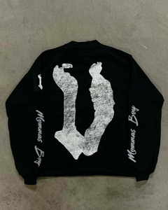 เสื้อยืดแขนสองชั้นประดับเพชรแบบย้อมสีเอซิด ยูนิเซ็กซ์ แขนสองชั้น พร้อมลายปักแบบดิสเทรส สั่งซื้อจำนวนมาก - Product Image 2