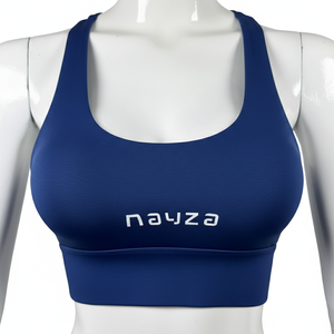 Sujetador deportivo para mujer, ajustado, moderno, para gimnasio, fitness, yoga, entrenamiento, con logo frontal y técnica de lavado. - Product Image 1