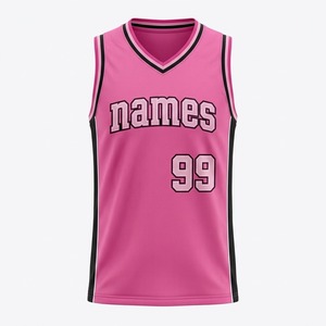 ODM Custom Sublimated Basketball Jersey Unisex Sleeveless V Neck Striped <b>Blue</b> <b>Red</b> <b>White</b> Mesh <b>Top</b> Quick Dry Breathable - Product Image 2