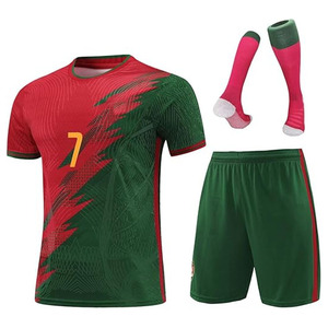 Tenue de football pour enfants, ensemble de football pour jeunes, 100% polyester, imprimé par transfert thermique, respirant, sport et fitness - Product Image 1