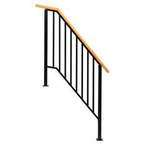 Matte Black 3-<b>Level</b> Outdoor Iron Handrail Assistive Devices for Stairs & Porches - Product Image 2