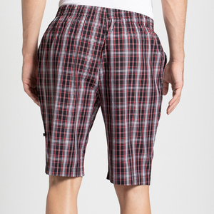 Men's <b>Plaid</b> Bermuda <b>Shorts</b> Mid Waist Elastic Cotton Casual Checkered Pattern Woven Fabric Breathable Style - Product Image 2