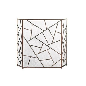 Recién Llegado: Pantalla Protectora para Chimenea de Hierro Forjado con Marco Metálico y Soporte, Panel Único, Pequeña y Plana - Product Image 3