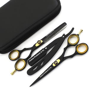 Tijeras de corte de pelo de 5,5 pulgadas, kit de tijeras de descargar de acero inoxidable para peluquero, corte de pelo, peluquería - Product Image 1