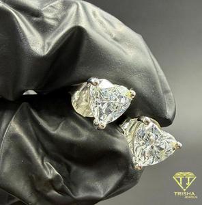 Classic Heart Cut Moissanite Diamond Earrings 925 Sterling <b>Silver</b> Luxury Women <b>Stud</b> Jewelry - Product Image 1