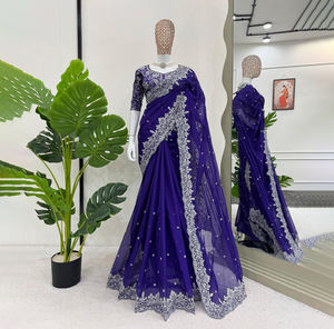 Sari Shari de seda suave Banarasi más reciente del proveedor indio para festivales de boda precio al por mayor para el verano - Product Image 1