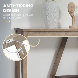 Consolle Rustica Stile Fattoria con Ripiano Grigio, in Legno Massello, Design Minimalista, Ideale per Ingresso e Hotel - Product Image 6