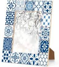 FAIZA CRAFT Eco-Friendly Resin White/Black Abstract Small Desk/Tabletop Standing Photo Frames with Custom Print Wood Frames - Product Image 4