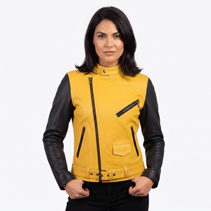 Chaqueta de Motociclista para Mujer, Chaqueta de Cuero Vintage, Chaqueta de Moda para Motociclista, Cuello Alto, Manga Corta - Product Image 5