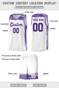 Ensemble de maillots de basket personnalisés blancs pour sublimation, débardeur en maille unisexe pour adulte, col en V, sans manches, anti-transpiration, toutes saisons - Product Image 6