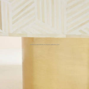 Mesa de centro con incrustaciones de hueso para decoración del hogar atemporal única para ocasiones de simpatía - Product Image 1