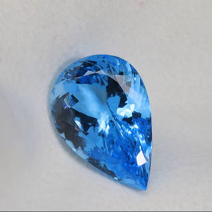Topaze bleue suisse précieuse, facettée, forme poire, 9x6mm, 100% naturelle, cadeau pour elle - Product Image 1