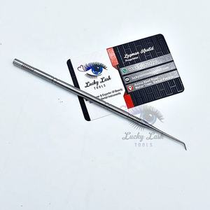 Outils de levage de cils à pointe unique de la meilleure qualité, pince à épiler en argent poli avec pointe inclinée, marque privée personnalisable - Product Image 5