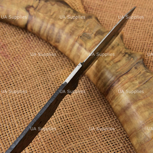 Cuchillo de Hoja Fija Forjado a Mano de Acero de Alto Carbono con Punta Caída y Mango de Madera, Fabricación Personalizada OEM para Uso en Camping - Product Image 2