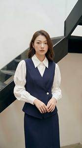 Conjunto de Vestido Elegante de Oficina para Mujer, de Alta Calidad, Ecológico, 100% Algodón, Manga Larga, Midi, Fabricado en Vietnam - Product Image 6
