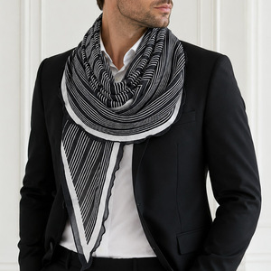 Écharpe longue rayée unisexe élégante et tendance fabriquée en Corée SC-37 - Product Image 4