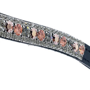 Lujo 3 filas de plata y cristales multicolores Diamante cadena hecha a mano forma de onda profunda cuero caballo frente banda en mazorca completa de gran tamaño - Product Image 6