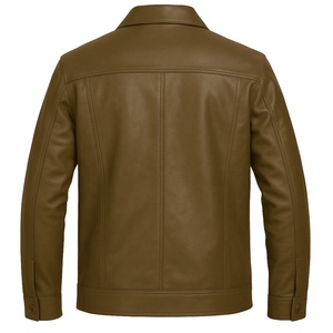 High Quality Custom <b>Mens</b> Sporty Leather <b>Trucker</b> <b>Jacket</b> OEM Custom Logo Windproof Winter Outerwear - Product Image 2